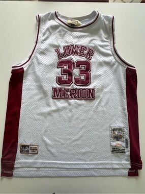 Lower Merion #33 Basketball Jersey - White and Maroon
